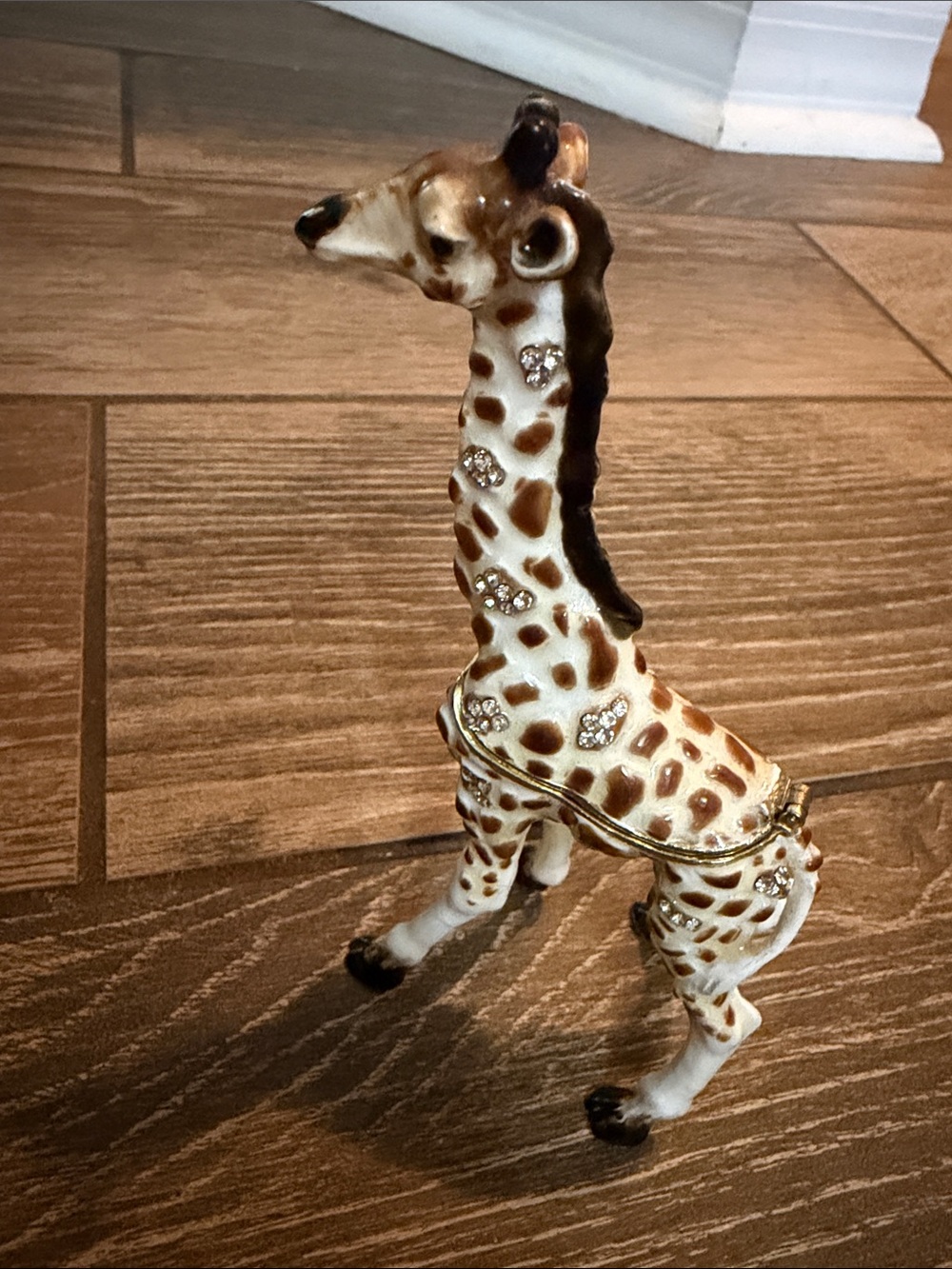 Giraffe Enamel Jewelry Trinket Box – 6” Tall